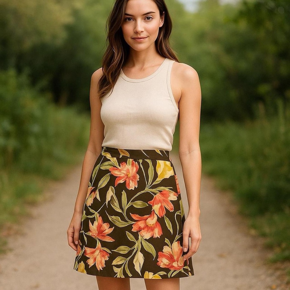Timeless Elegance | Talbots Petites Silk-Blend Floral Skirt
